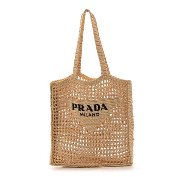 Prada Yarn Raffia Effect Crochet Logo