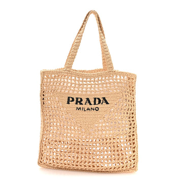 Prada Yarn Raffia Effect Crochet Logo