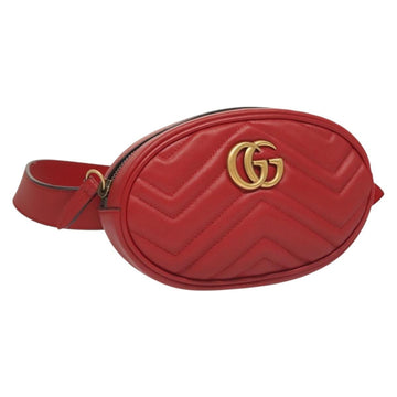 Gucci Gg Marmont Waist Bag Leather Red