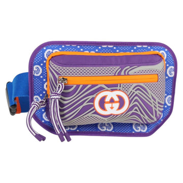 Gucci Waist Bag Nylon Silver Purple