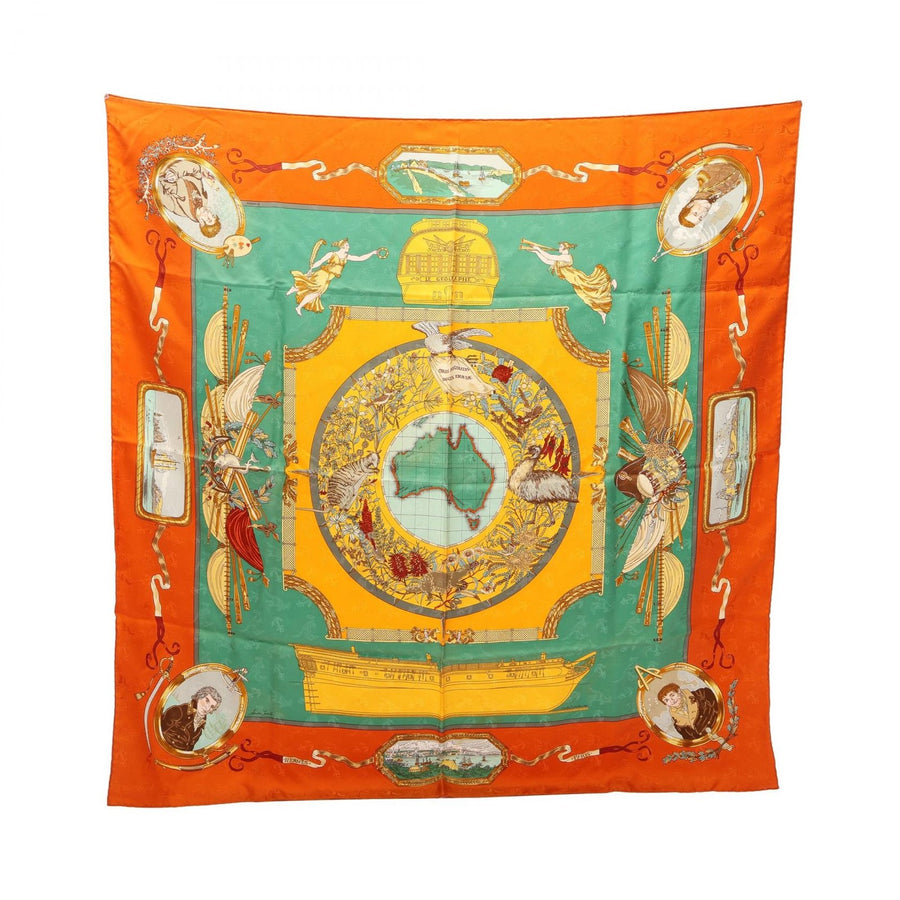 Hermes Carre 90 Le Geographe Scarf Stole