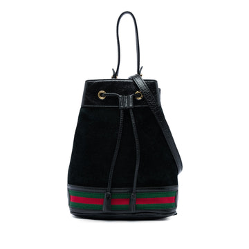Gucci Small Suede Web Ophidia Bucket Bag