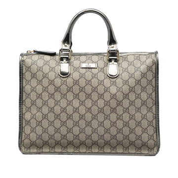 Gucci Gg Supreme Satchel Pre-Loved Beige