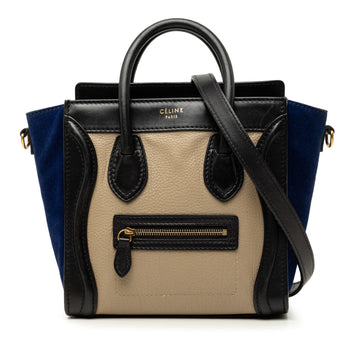 Celine Nano Tricolor Calfskin And Suede