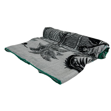Hermes Carre Gray Black Green Cashmere