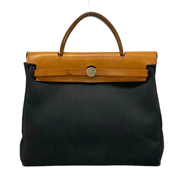 Hermes Herbag Pm Black Brown Toile