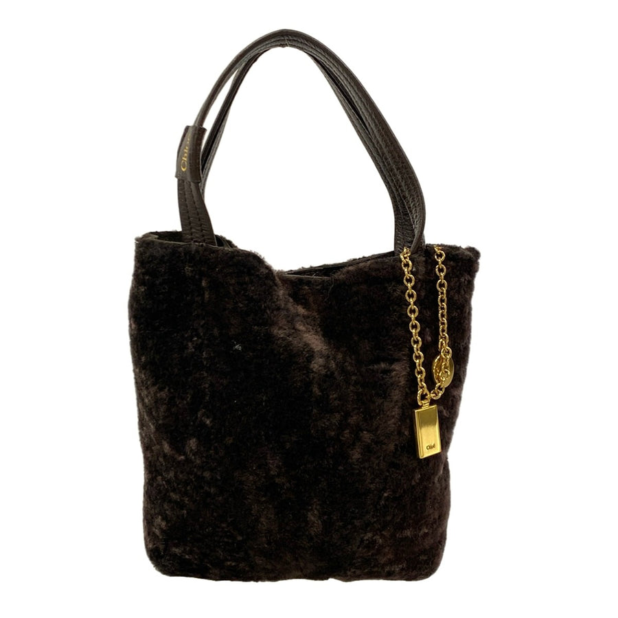 Chloe Spin Small Tote Bag Dark Brown