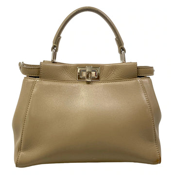 Fendi Peekaboo Iconic Small Beige Nappa