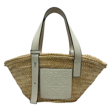 Loewe Basket Beige White Palm Leaf Calf