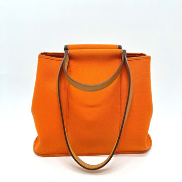 Hermes Cabag Handbag Toile And Leather