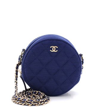Chanel Round Clutch With Chain Quilted