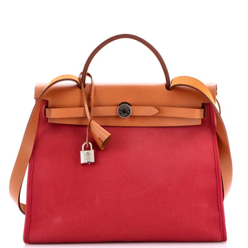 Hermes Herbag Zip Leather And Toile 31