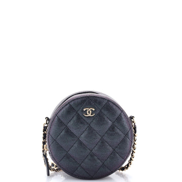 Chanel Round Clutch With Chain Quilted