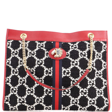 Gucci Rajah Chain Tote Gg Tweed Large