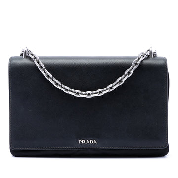 Prada Saffiano Lux And Tessuto Chain