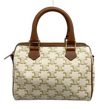 Celine Small Boston/Trionf Canvas White