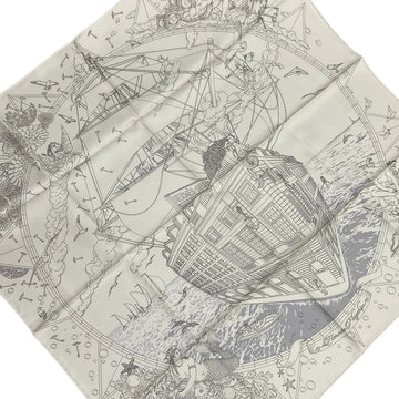 Hermes Carre 90 White Scarf