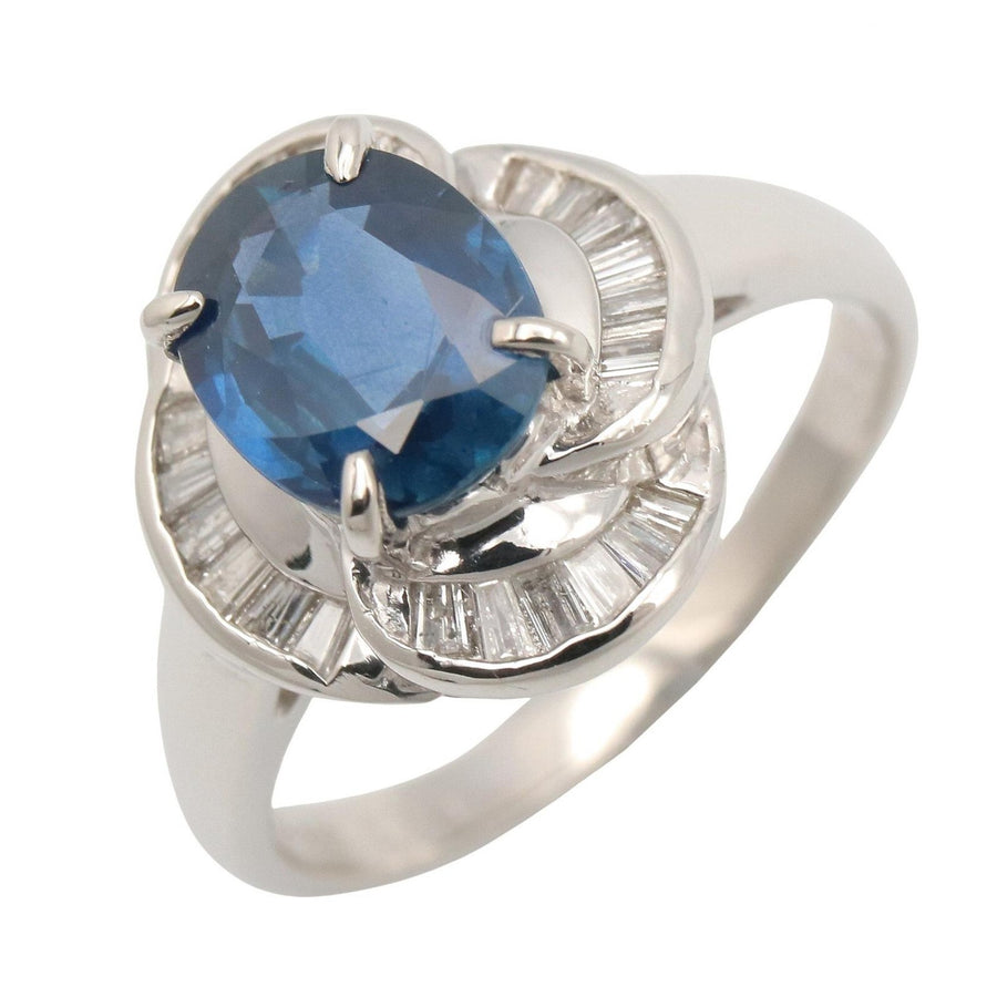 Jewelry Sapphire Diamond Ring Platinum