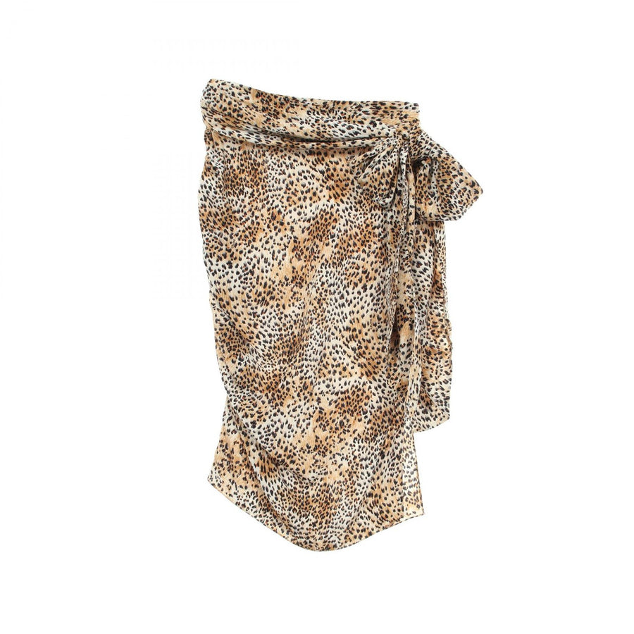 Celine Leopard Print Asymmetrical Drape