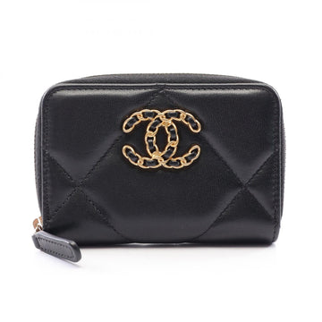 Chanel 19 Zip Coin Purse Wallet Lambskin