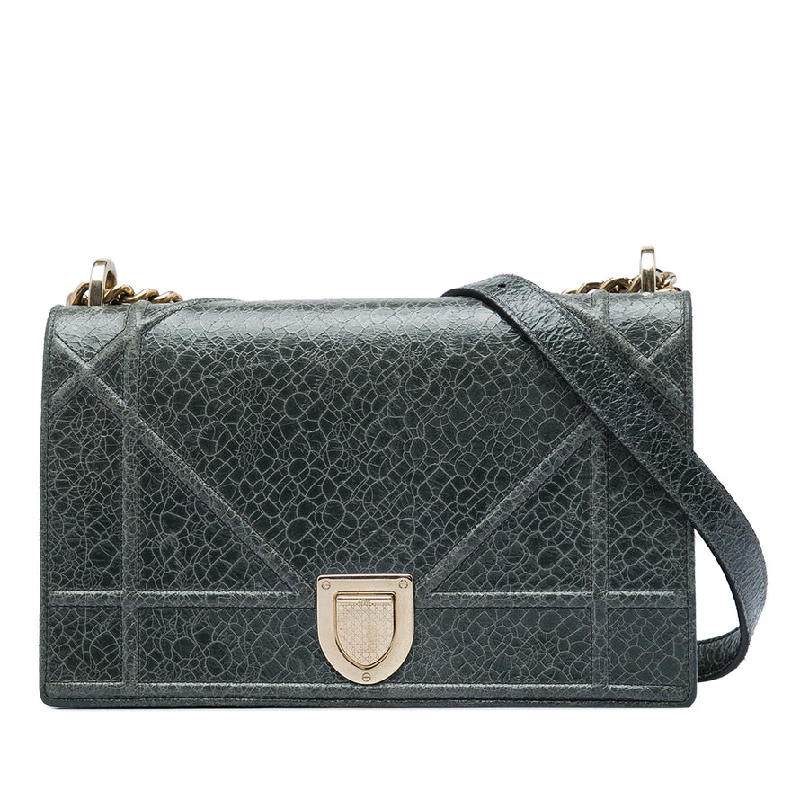 Dior Medium Crackled Deerskin Ama Flap