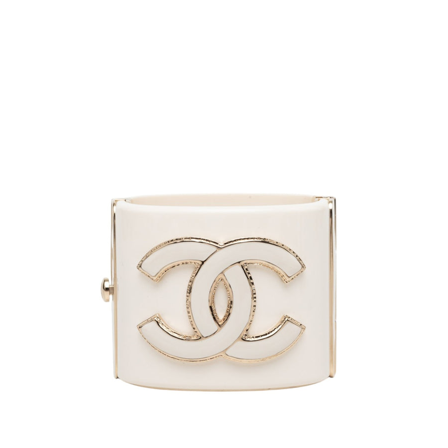 Chanel Cc Resin Cuff Bracelet Pre-Loved