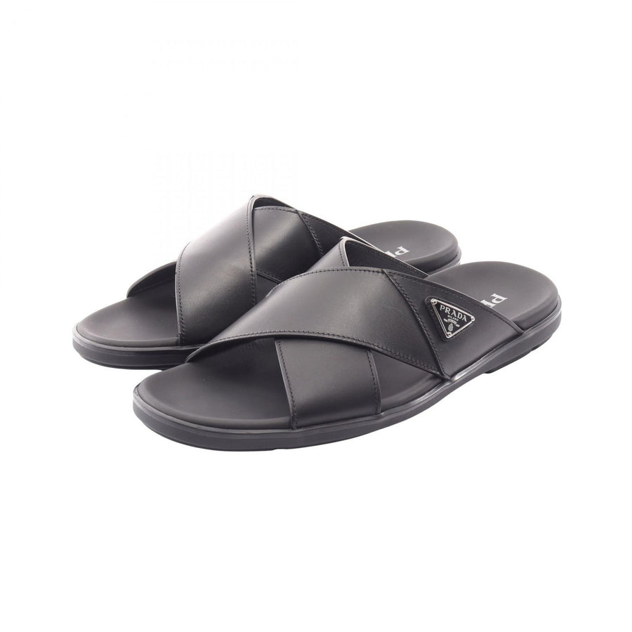 Prada Criss Cross Triangle Logo Flat