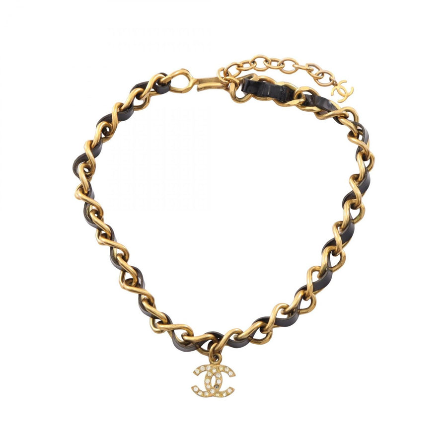 Chanel Coco Mark Chain Choker Necklace