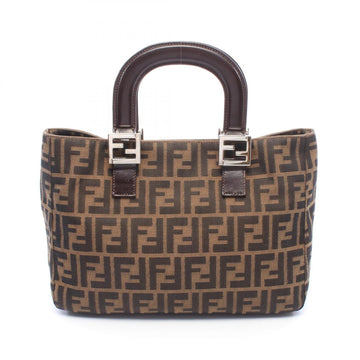 Fendi Zucca Hand Tote Bag Canvas Leather