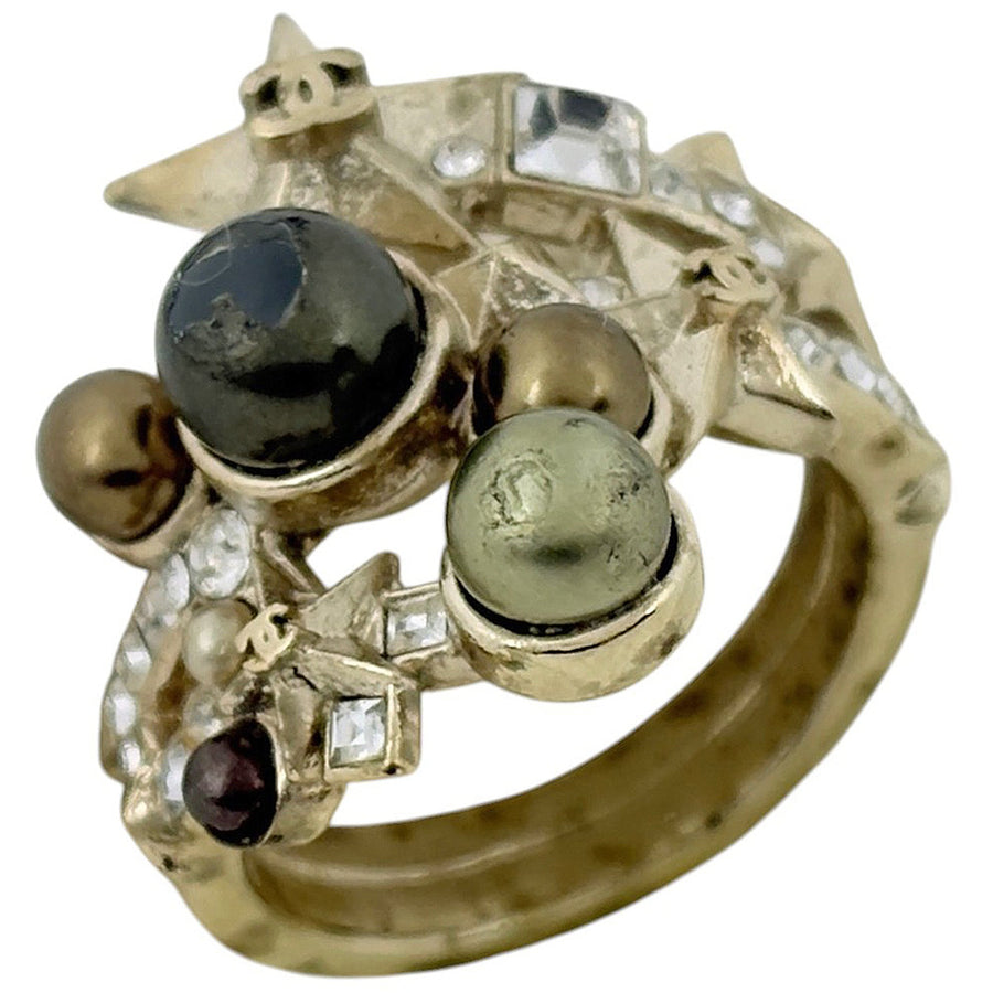 Chanel Cc Logo Star Ring Metal