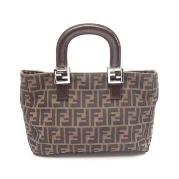 Fendi Zucca Hand Tote Bag Canvas Leather
