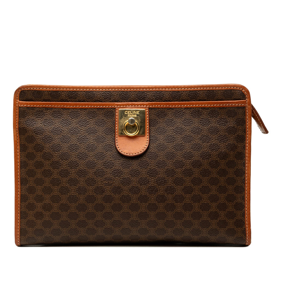 Celine Macadam Coated Canvas Clutch Pre-