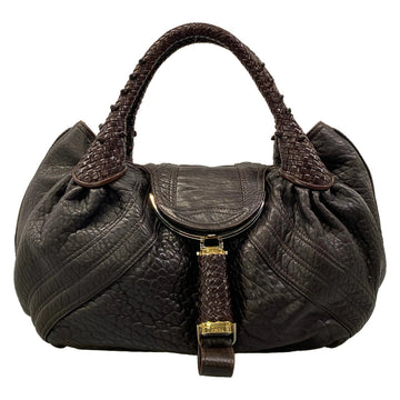 Fendi Spy Bag Dark Brown Leather Handbag