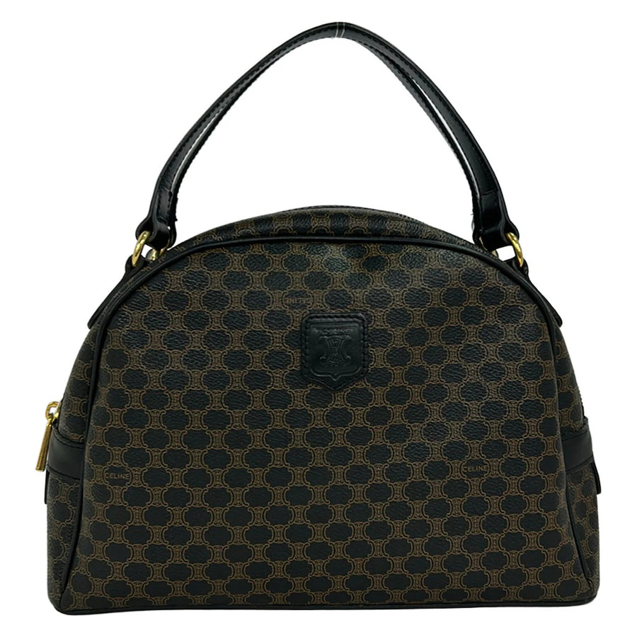 Celine Macadam Black Brown Pvc Leather