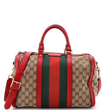 Gucci Vintage Web Boston Bag Gg Canvas