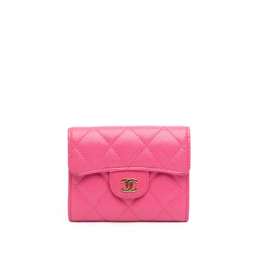 Chanel Cc Quilted Caviar Compact Flap