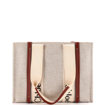 Chloe Woody Tote Canvas With Leather