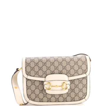 Gucci Horsebit Shoulder Bag Gg Coated