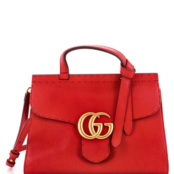 Gucci Gg Marmont Top Handle Bag Leather