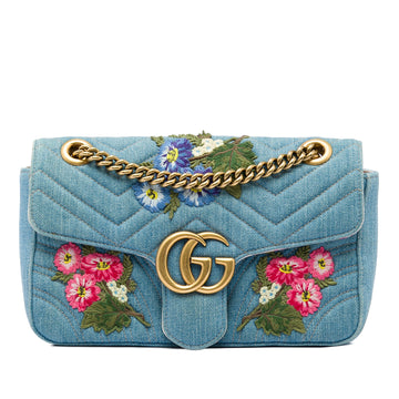Gucci Medium Gg Marmont Matelasse Denim