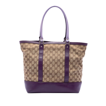 Gucci Gg Canvas Tote Pre-Loved Beige