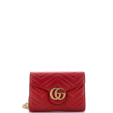 Gucci Gg Marmont Chain Wallet Matelasse