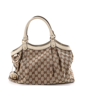 Gucci Sukey Tote Gg Canvas With Leather