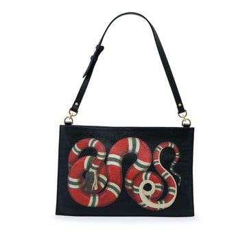 Gucci Calfskin Kingsnake Shoulder Bag
