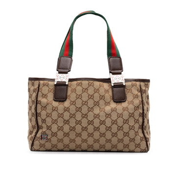 Gucci Gg Canvas Web Horsebit Tote Pre-