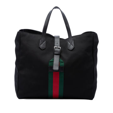 Gucci Canvas Techno Web Buckle Tote Pre-