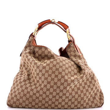 Gucci Horsebit Hobo Gg Canvas Large