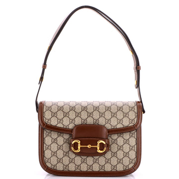 Gucci Horsebit Shoulder Bag Gg Coated
