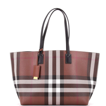 Burberry Soft Tote Check E-Canvas Medium