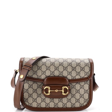 Gucci Horsebit Shoulder Bag Gg Coated